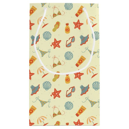 Summer Beach Pattern Klein Cadeauzakje (Achterkant)