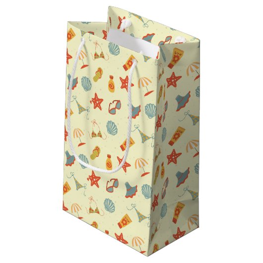 Summer Beach Pattern Klein Cadeauzakje (Achterkant Gekanteld)