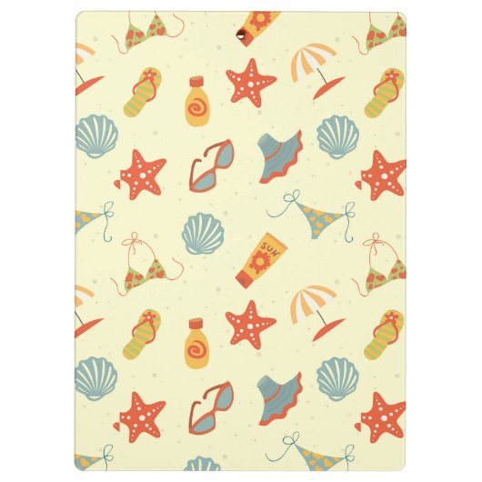 Summer Beach Pattern Klembord (Achterkant)