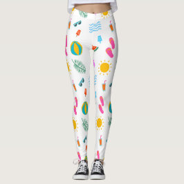 Summer Beach Pattern Leggings