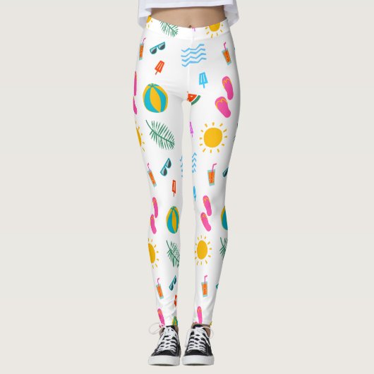 Summer Beach Pattern Leggings (Voorkant)