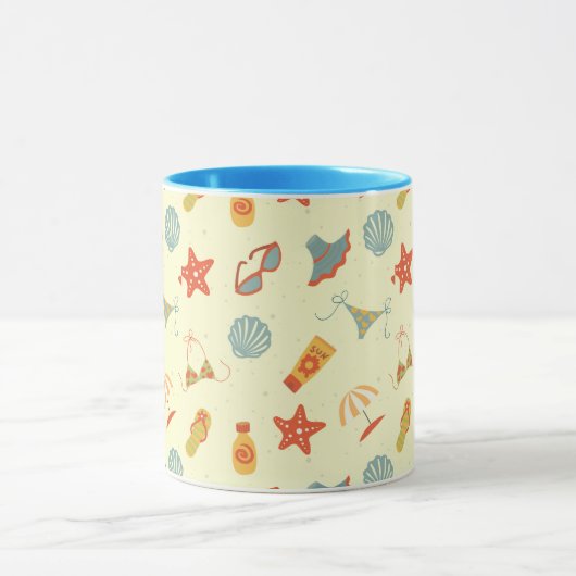 Summer Beach Pattern Mok (Midden)