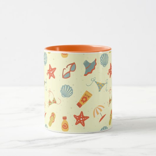 Summer Beach Pattern Mok (Midden)