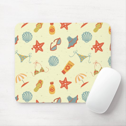Summer Beach Pattern Muismat (Met muis)