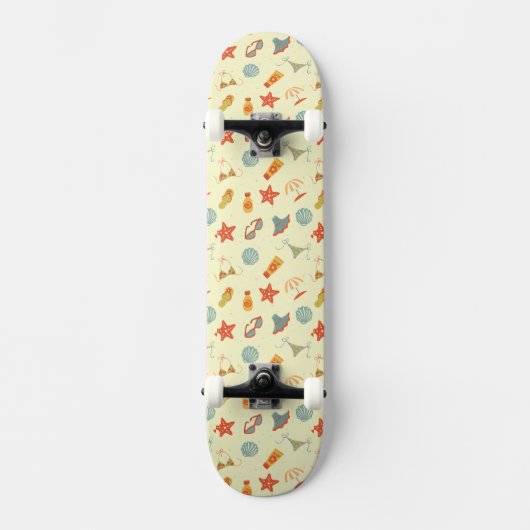 Summer Beach Pattern Persoonlijk Skateboard (Voorkant)