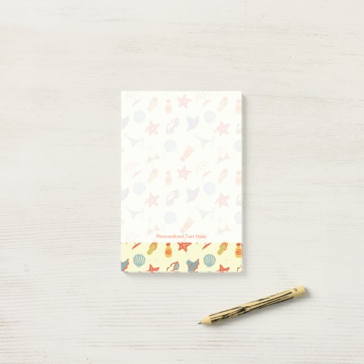 Summer Beach Pattern Post-it® Notes (Op bureau)