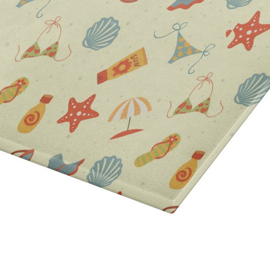 Summer Beach Pattern Snijplank (Hoek)