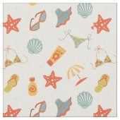 Summer Beach Pattern Stof (Close Up)