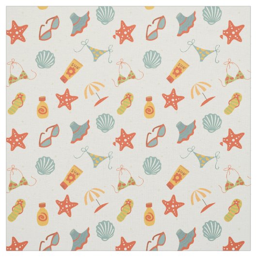 Summer Beach Pattern Stof (Swatch)