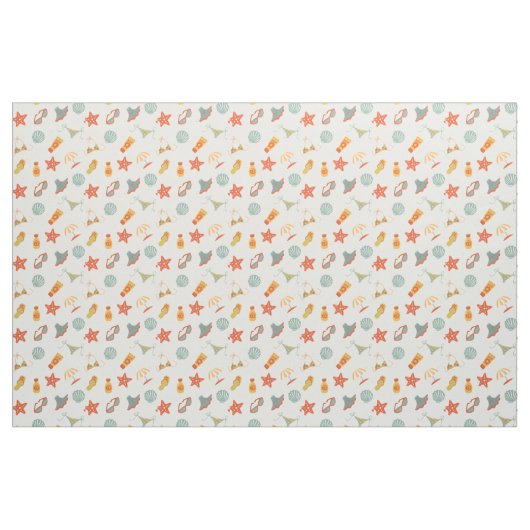 Summer Beach Pattern Stof (Fat Quarter)