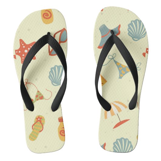 Summer Beach Pattern Teenslippers (Voetbed)