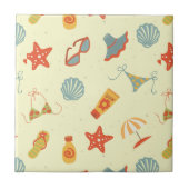 Summer Beach Pattern Tegeltje (Voorkant)