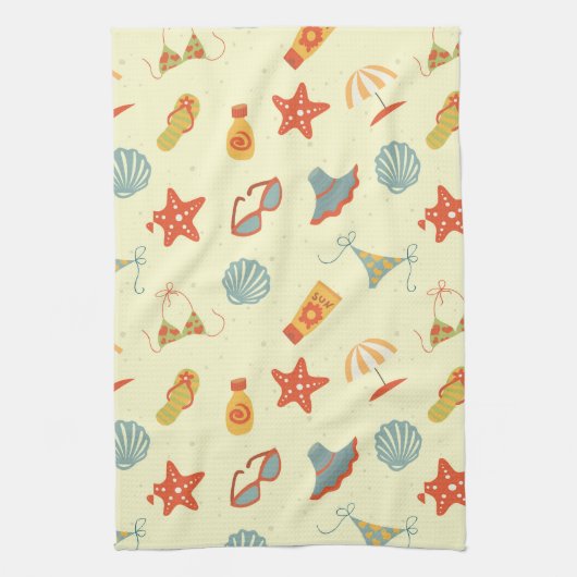 Summer Beach Pattern Theedoek (Verticaal)