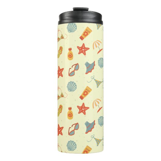 Summer Beach Pattern Thermosbeker (Voorkant)