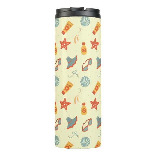 Summer Beach Pattern Thermosbeker (Achterkant)