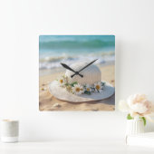 Summer Beach Pet Vierkante Klok (Huis)