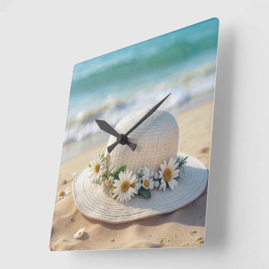 Summer Beach Pet Vierkante Klok (Hoek)