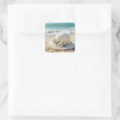 Summer Beach Pet Vierkante Sticker (Tas)