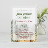 Summer Beach Pineapple Tropical Sweet 16 Birthday Kaart (Staand voorkant)