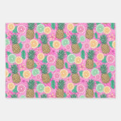 Summer Beach Pink Flamingos Pineapples Lemons Inpakpapier Vel (Voorkant 3)