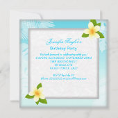 Summer Beach Pool Cocktail Blauwgroen Birthday Par Kaart (Achterkant)
