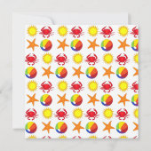 Summer Beach Pool Party Sun Beachball Crab Kaart (Achterkant)