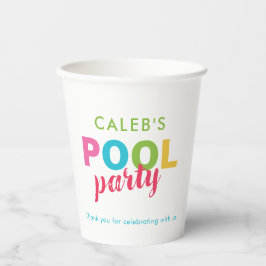 Summer Beach Pool Party Verjaardag Kleurrijk Schat Papieren Bekers