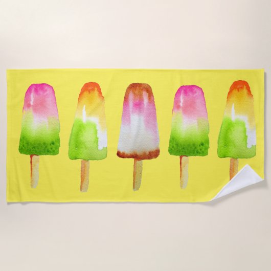 Summer Beach Popsicle fruitijsblok Strandlaken (Voorkant)