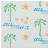 Summer Beach Print Fabric Stof (Close Up)