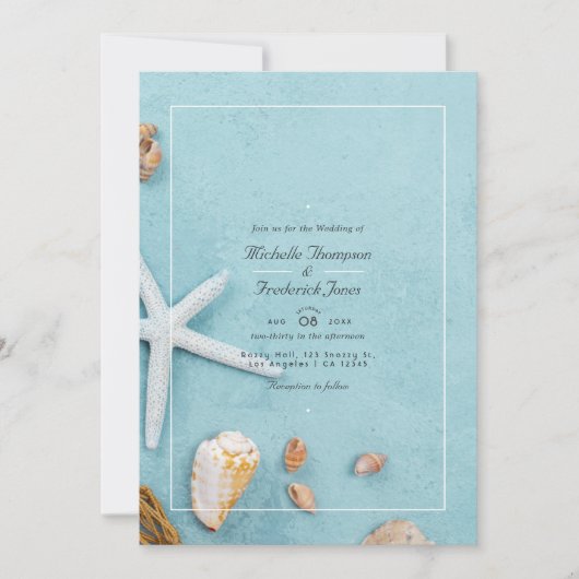 Summer Beach QR Code RSVP Weddenschap Kaart (Voorkant)