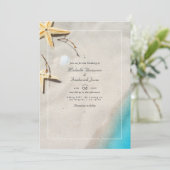 Summer Beach QR Code RSVP Weduwuitnodiging Kaart (Staand voorkant)