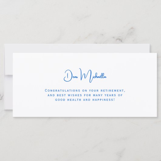 Summer Beach Retirement Congratulations Card (Achterkant)