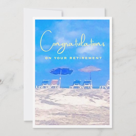 Summer Beach Retirement Congratulations Card (Voorkant)