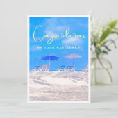 Summer Beach Retirement Congratulations Card (Staand voorkant)