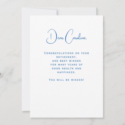 Summer Beach Retirement Congratulations Card (Achterkant)