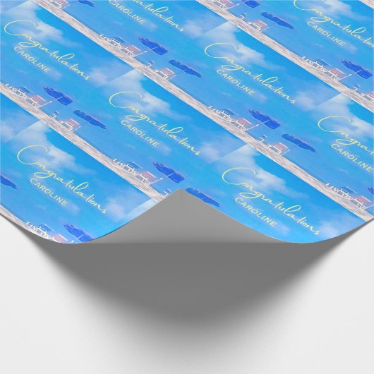 Summer Beach Retirement Party Cadeaupapier (Hoek)