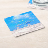 Summer Beach Retirement Party Cocktail Kartonnen Onderzetters (Schuin)