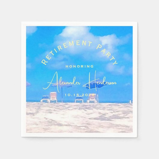 Summer Beach Retirement Party Cocktail Servet (Voorkant)