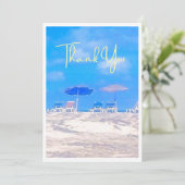 Summer Beach Retirement Party Thank You Card (Staand voorkant)