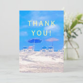 Summer Beach Retirement Party Thank You Card (Staand voorkant)