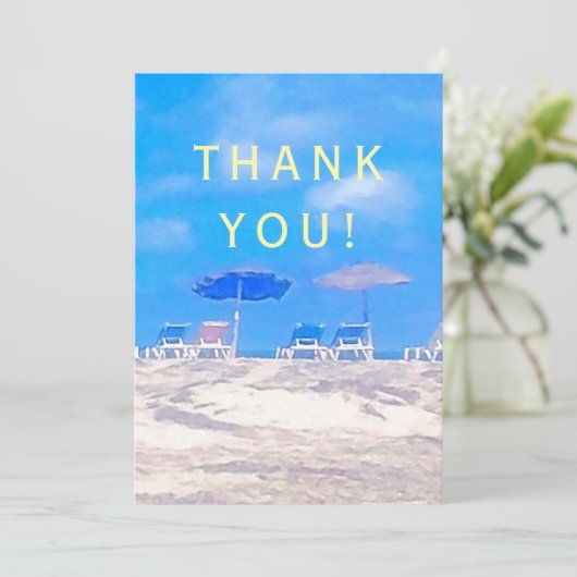Summer Beach Retirement Party Thank You Card (Staand voorkant)