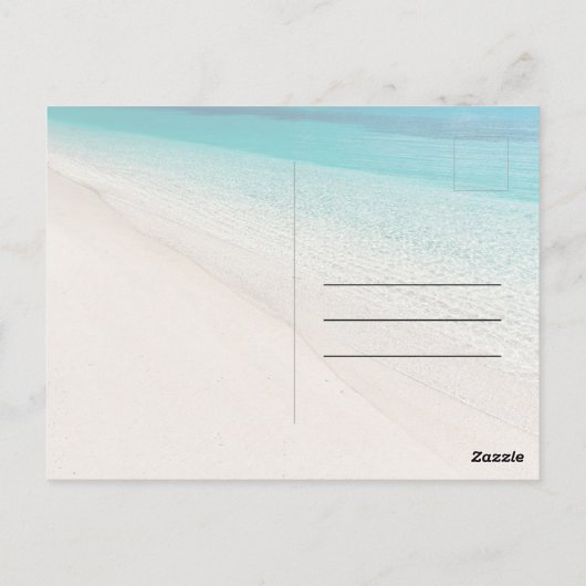 Summer Beach Scene Blauw Dank u Briefkaart (Achterkant)