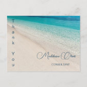 Summer Beach Scene Blauw Dank u Briefkaart (Voorkant)