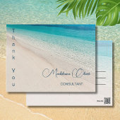 Summer Beach Scene Blauw Dank u Briefkaart