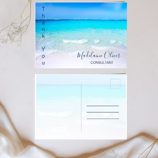 Summer Beach Scene Ocean Blue Briefkaart
