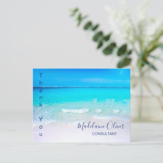 Summer Beach Scene Ocean Blue Briefkaart (Staand voorkant)