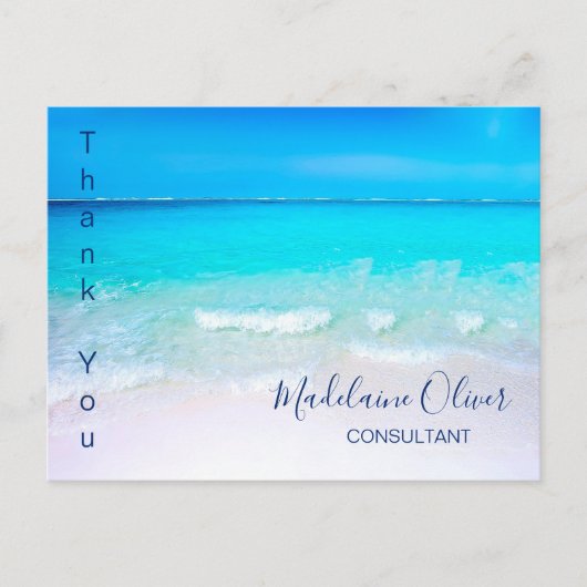 Summer Beach Scene Ocean Blue Briefkaart (Voorkant)