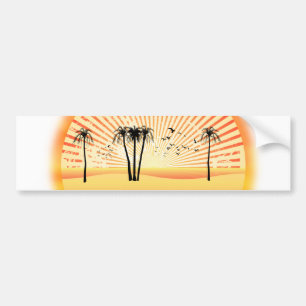 Summer Beach Scene: Vectortekening Bumpersticker