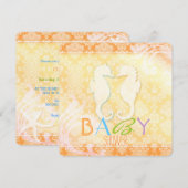 Summer Beach Seahorse Baby shower Kaart (Voorkant / Achterkant)