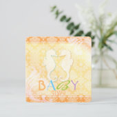 Summer Beach Seahorse Baby shower Kaart (Staand voorkant)